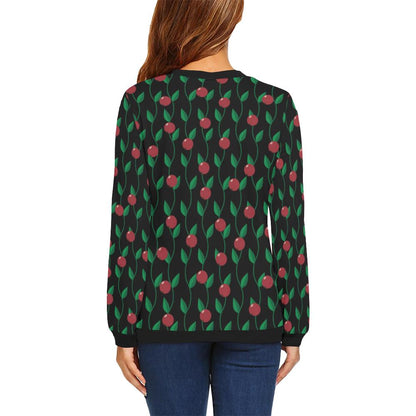Cranberry Pattern Print Design CB01 Women Long Sleeve Sweatshirt-JorJune