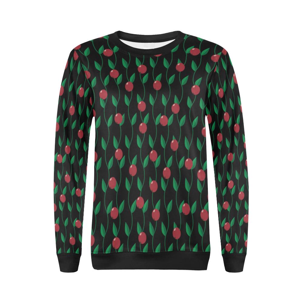 Cranberry Pattern Print Design CB01 Women Long Sleeve Sweatshirt-JorJune