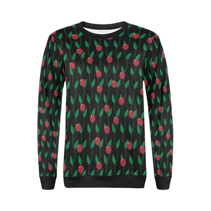 Cranberry Pattern Print Design CB01 Women Long Sleeve Sweatshirt-JorJune