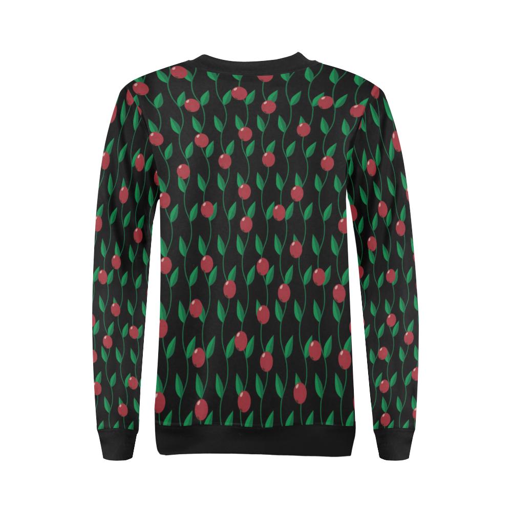 Cranberry Pattern Print Design CB01 Women Long Sleeve Sweatshirt-JorJune