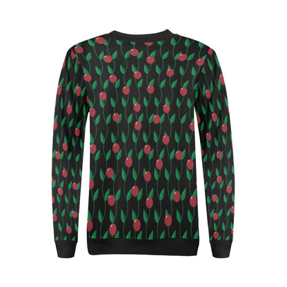 Cranberry Pattern Print Design CB01 Women Long Sleeve Sweatshirt-JorJune