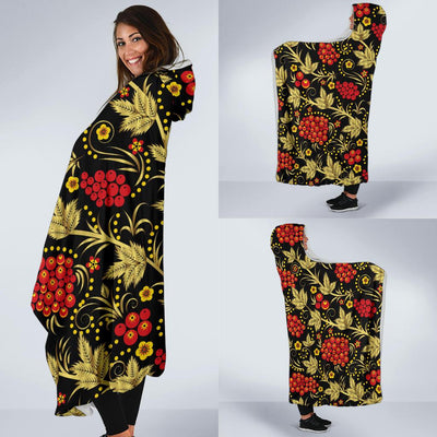 Cranberry Pattern Print Design CB02 Hooded Blanket-JORJUNE.COM