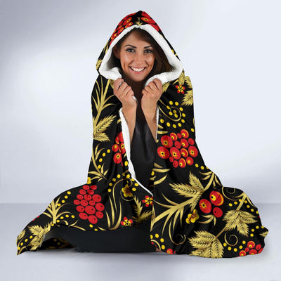 Cranberry Pattern Print Design CB02 Hooded Blanket-JORJUNE.COM