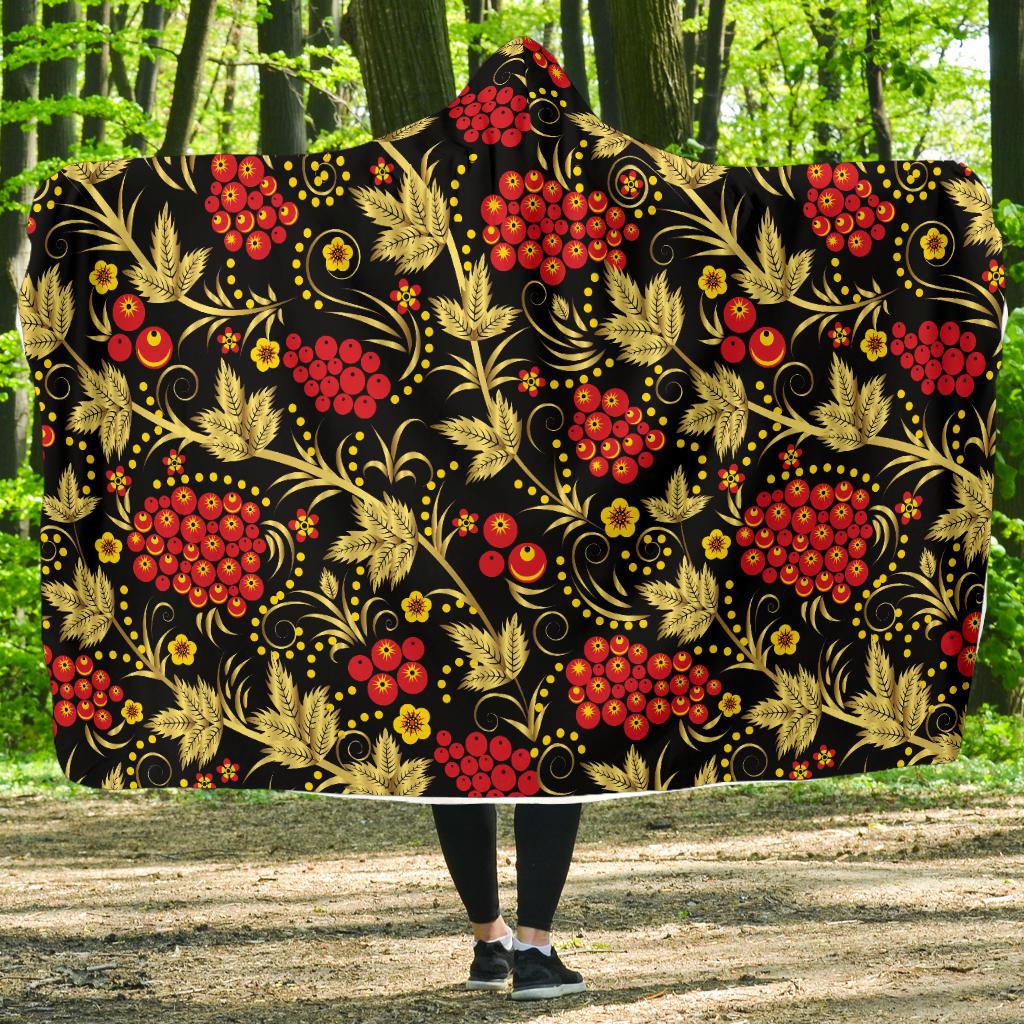 Cranberry Pattern Print Design CB02 Hooded Blanket-JORJUNE.COM