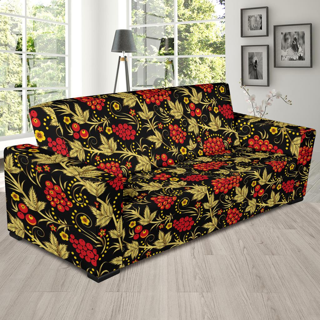 Cranberry Pattern Print Design CB02 Sofa Slipcover-JORJUNE.COM