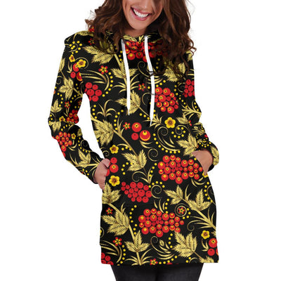 Cranberry Pattern Print Design CB02 Women Hoodie Dress