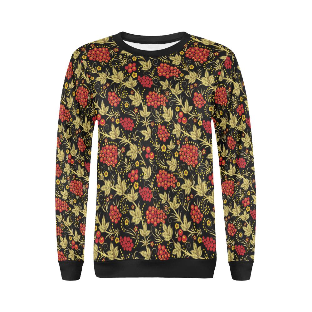 Cranberry Pattern Print Design CB02 Women Long Sleeve Sweatshirt-JorJune