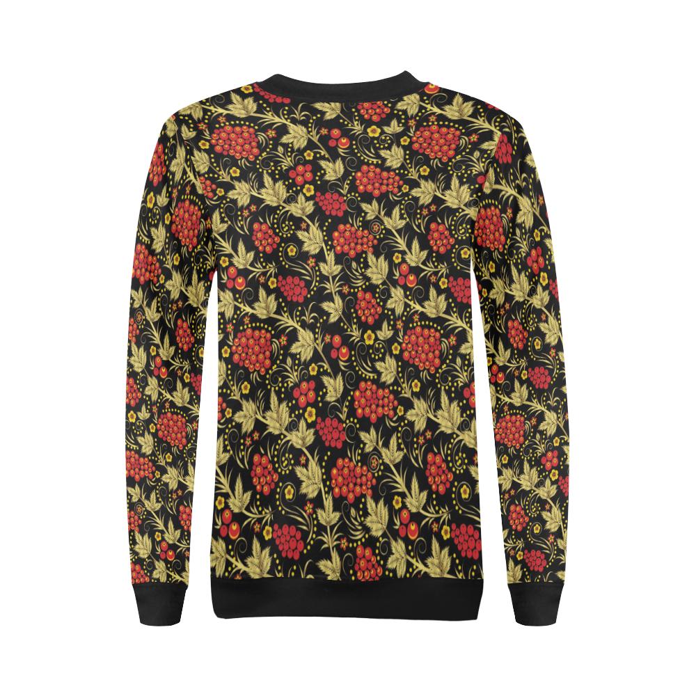 Cranberry Pattern Print Design CB02 Women Long Sleeve Sweatshirt-JorJune