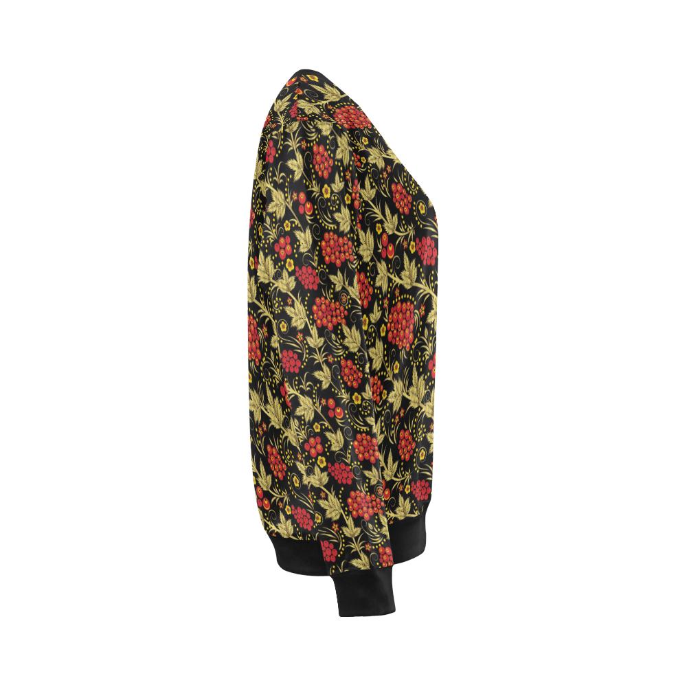 Cranberry Pattern Print Design CB02 Women Long Sleeve Sweatshirt-JorJune