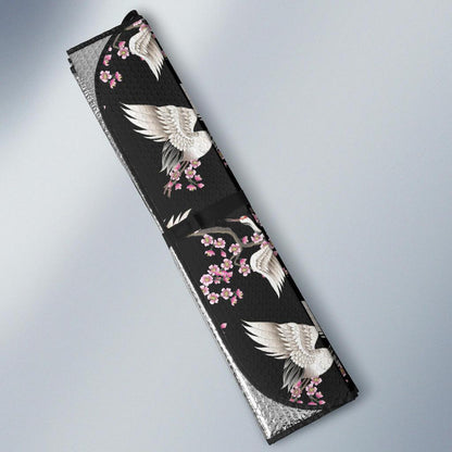 Crane Pattern Print Design 01 Car Sun Shade-JORJUNE.COM