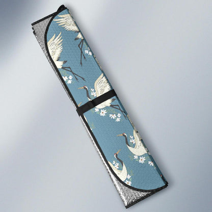 Crane Pattern Print Design 05 Car Sun Shade-JORJUNE.COM