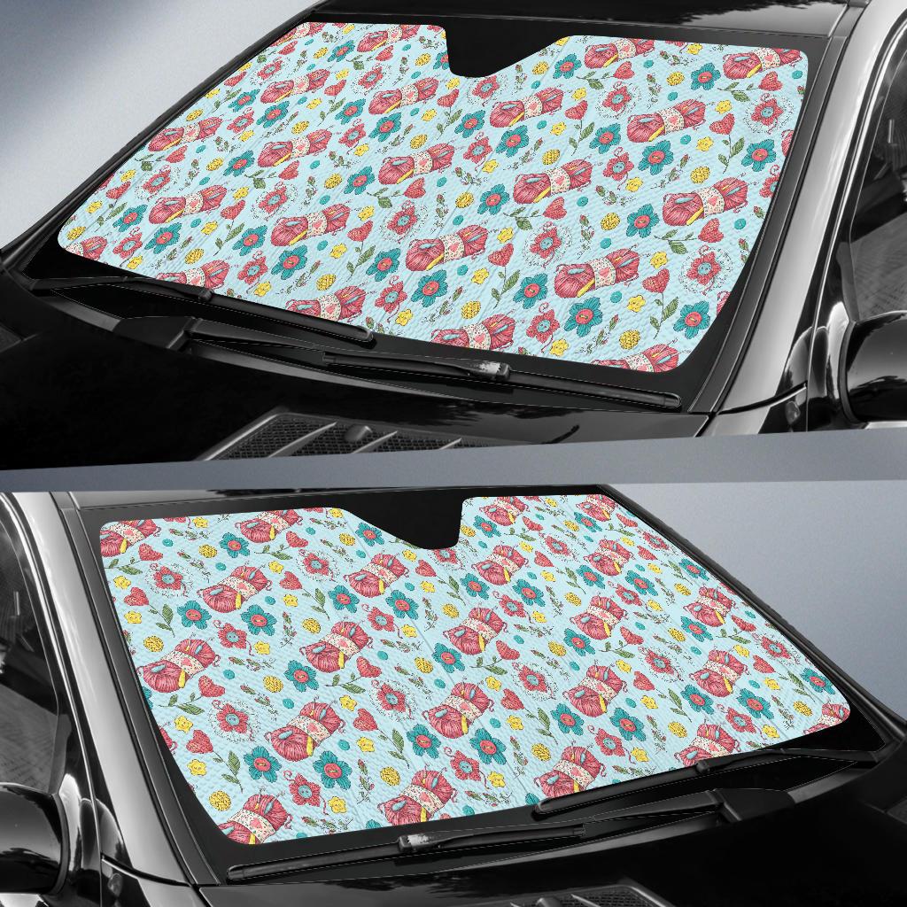 Crochet Pattern Print Design 01 Car Sun Shade-JORJUNE.COM