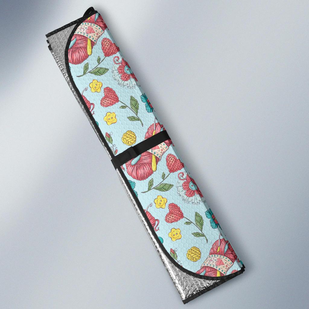 Crochet Pattern Print Design 01 Car Sun Shade-JORJUNE.COM
