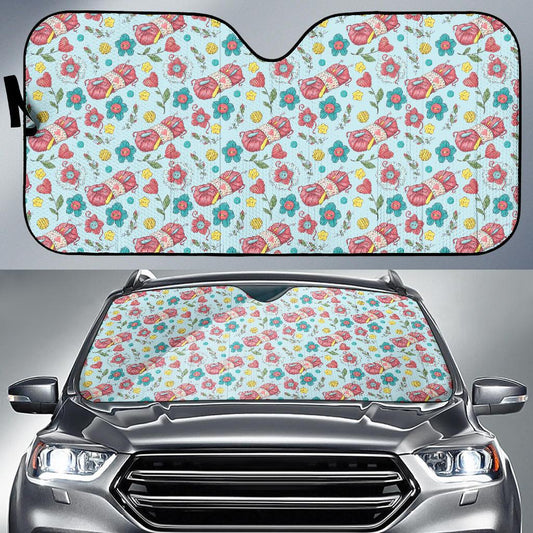 Crochet Pattern Print Design 01 Car Sun Shade-JORJUNE.COM