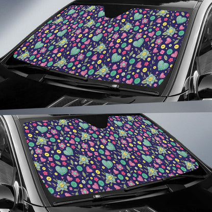 Crochet Pattern Print Design 02 Car Sun Shade-JORJUNE.COM