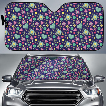 Crochet Pattern Print Design 02 Car Sun Shade-JORJUNE.COM