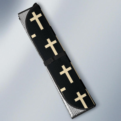 Cross Pattern Print Design 03 Car Sun Shade-JORJUNE.COM