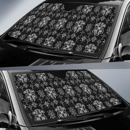 Cross Pattern Print Design 04 Car Sun Shade-JORJUNE.COM