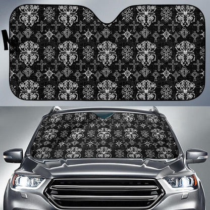 Cross Pattern Print Design 04 Car Sun Shade-JORJUNE.COM