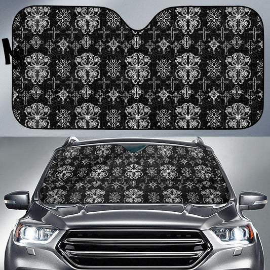 Cross Pattern Print Design 04 Car Sun Shade-JORJUNE.COM