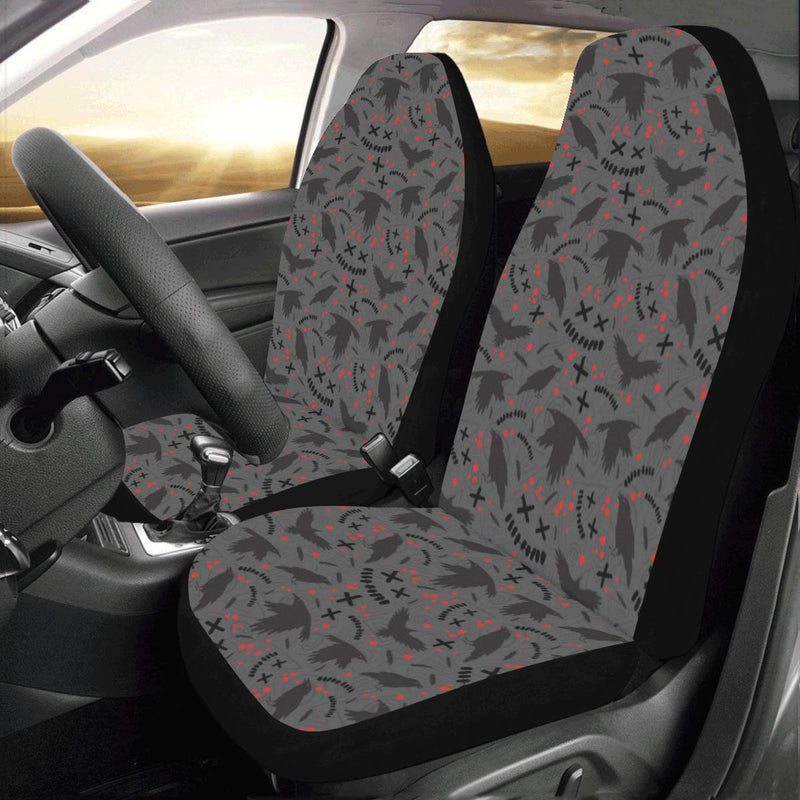 Crow Pattern Print Design 02 Car Seat Covers (Set of 2)-JORJUNE.COM