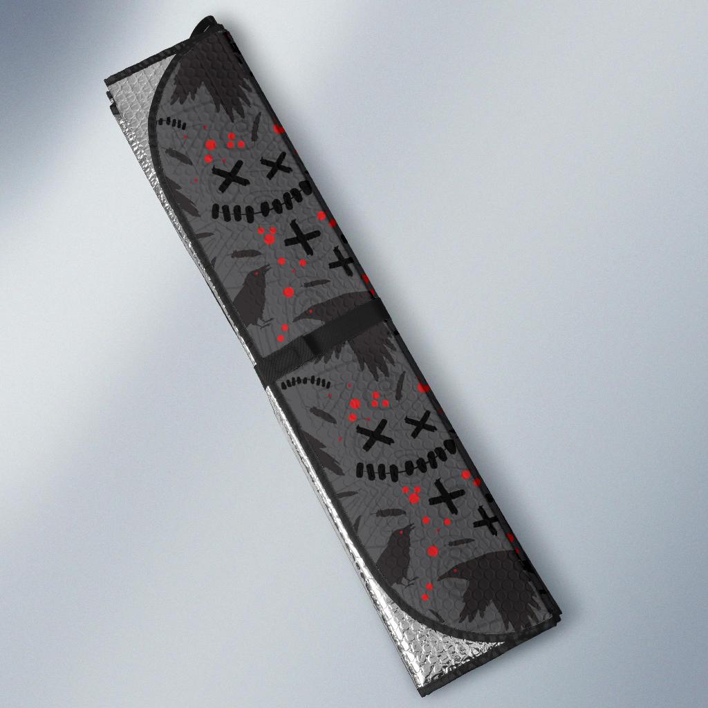 Crow Pattern Print Design 02 Car Sun Shade-JORJUNE.COM