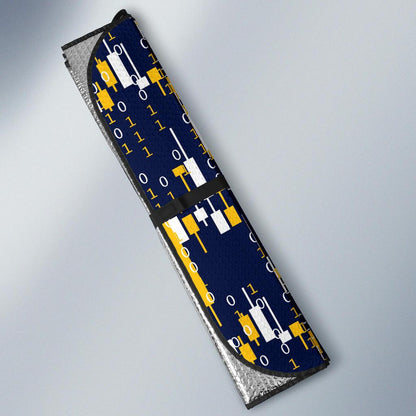 Cryptocurrency Chain Pattern Print Design 03 Car Sun Shade-JORJUNE.COM