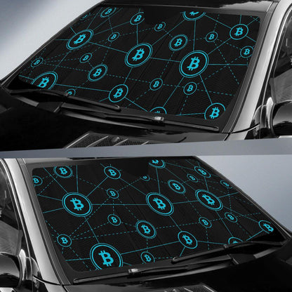 Cryptocurrency Pattern Print Design 01 Car Sun Shade-JORJUNE.COM