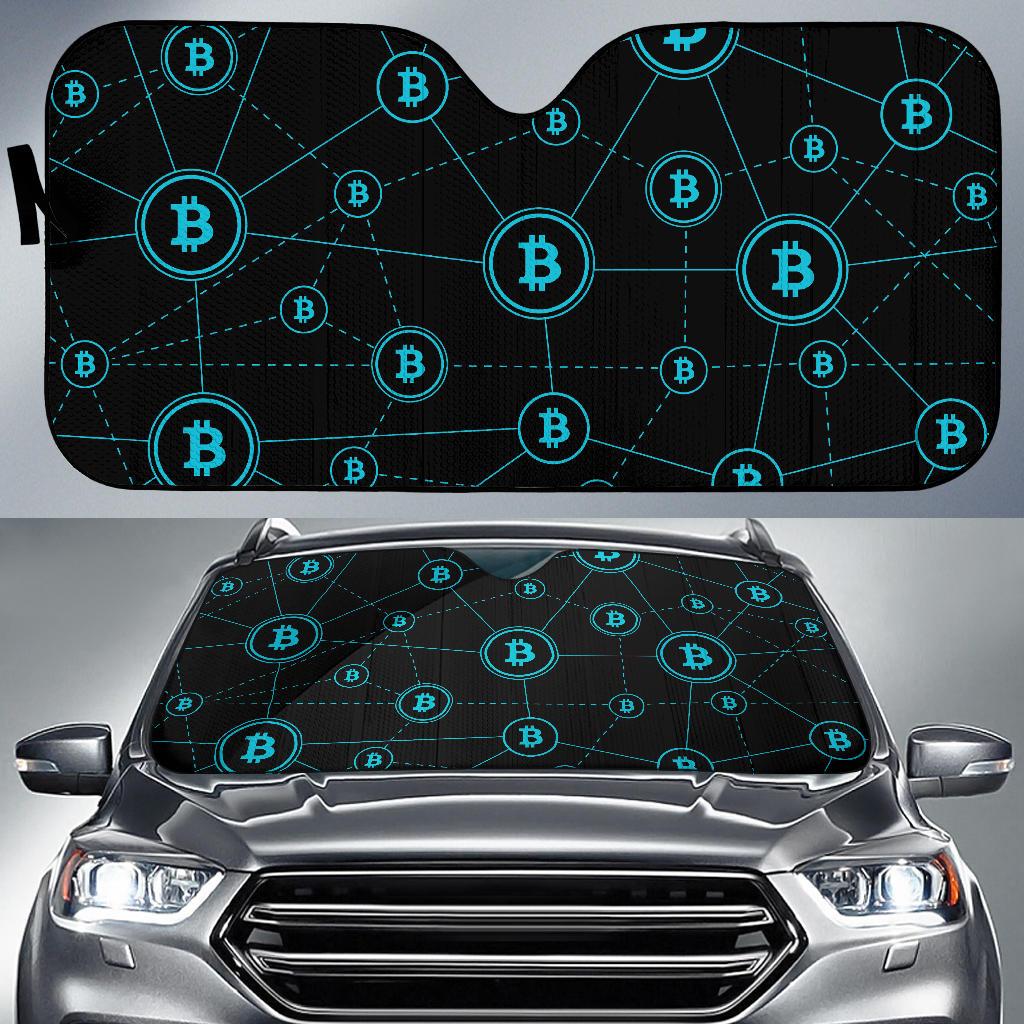 Cryptocurrency Pattern Print Design 01 Car Sun Shade-JORJUNE.COM