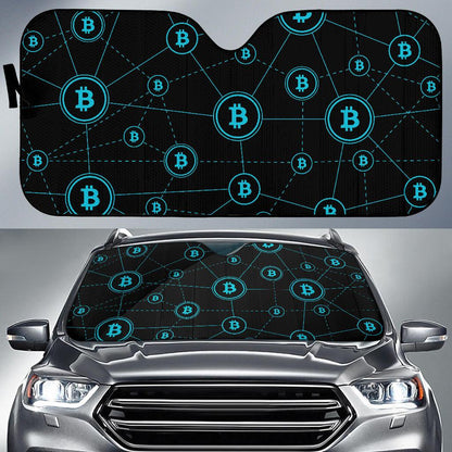 Cryptocurrency Pattern Print Design 01 Car Sun Shade-JORJUNE.COM