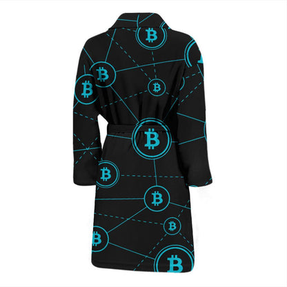 Cryptocurrency Pattern Print Design 01 Men Bathrobe-JORJUNE.COM