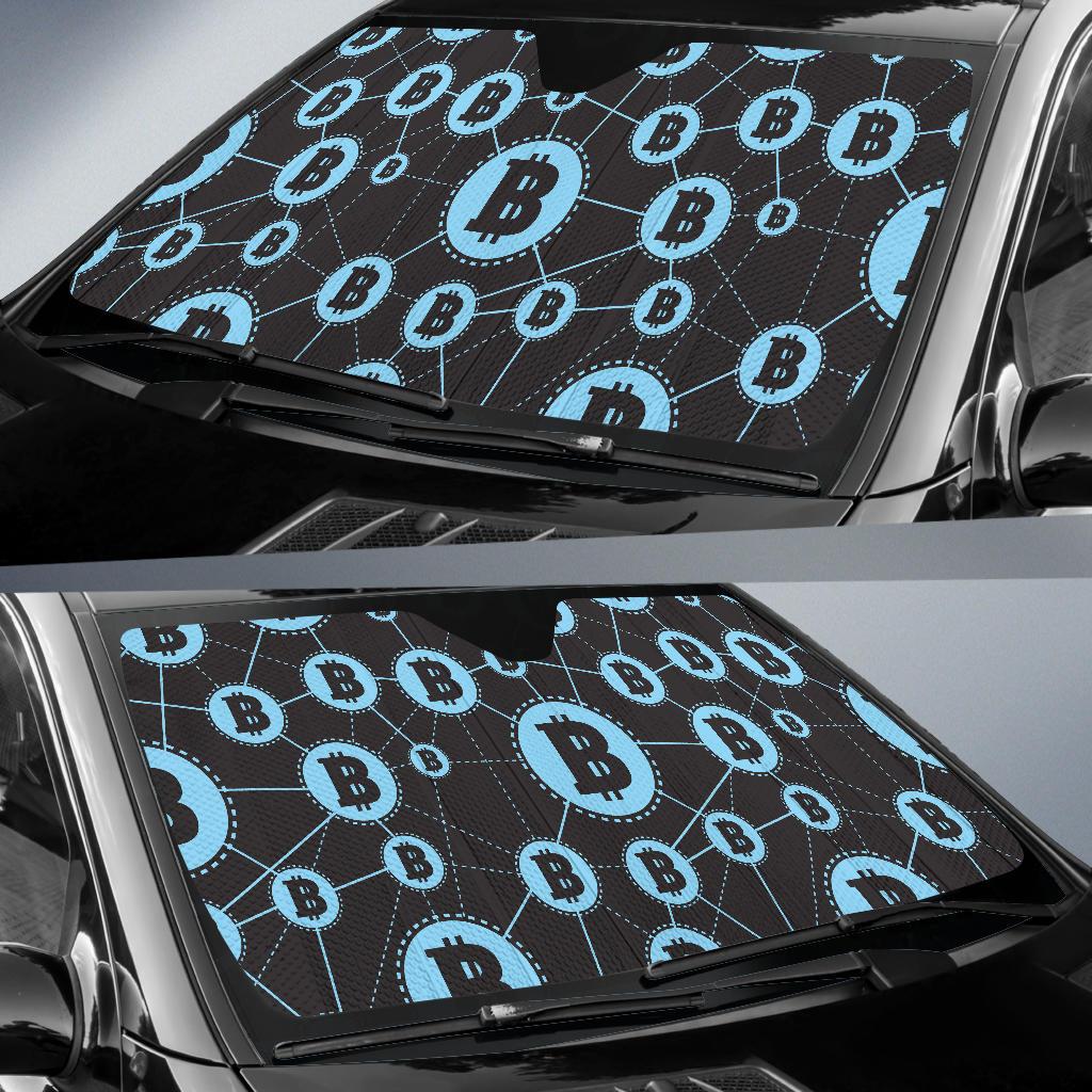 Cryptocurrency Pattern Print Design 02 Car Sun Shade-JORJUNE.COM