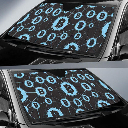 Cryptocurrency Pattern Print Design 02 Car Sun Shade-JORJUNE.COM
