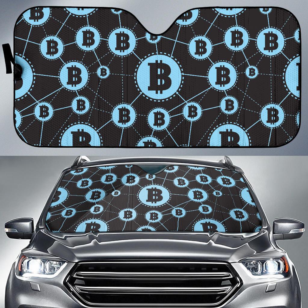 Cryptocurrency Pattern Print Design 02 Car Sun Shade-JORJUNE.COM