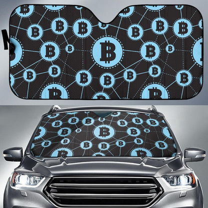 Cryptocurrency Pattern Print Design 02 Car Sun Shade-JORJUNE.COM