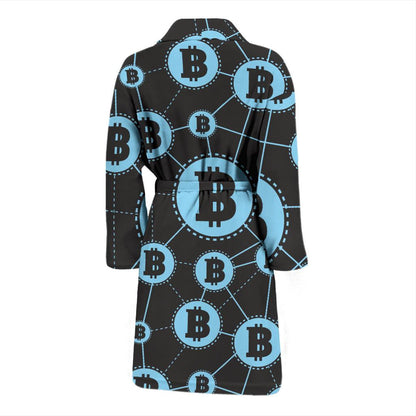 Cryptocurrency Pattern Print Design 02 Men Bathrobe-JORJUNE.COM