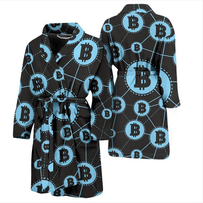 Cryptocurrency Pattern Print Design 02 Men Bathrobe-JORJUNE.COM