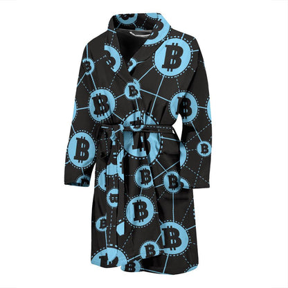 Cryptocurrency Pattern Print Design 02 Men Bathrobe-JORJUNE.COM
