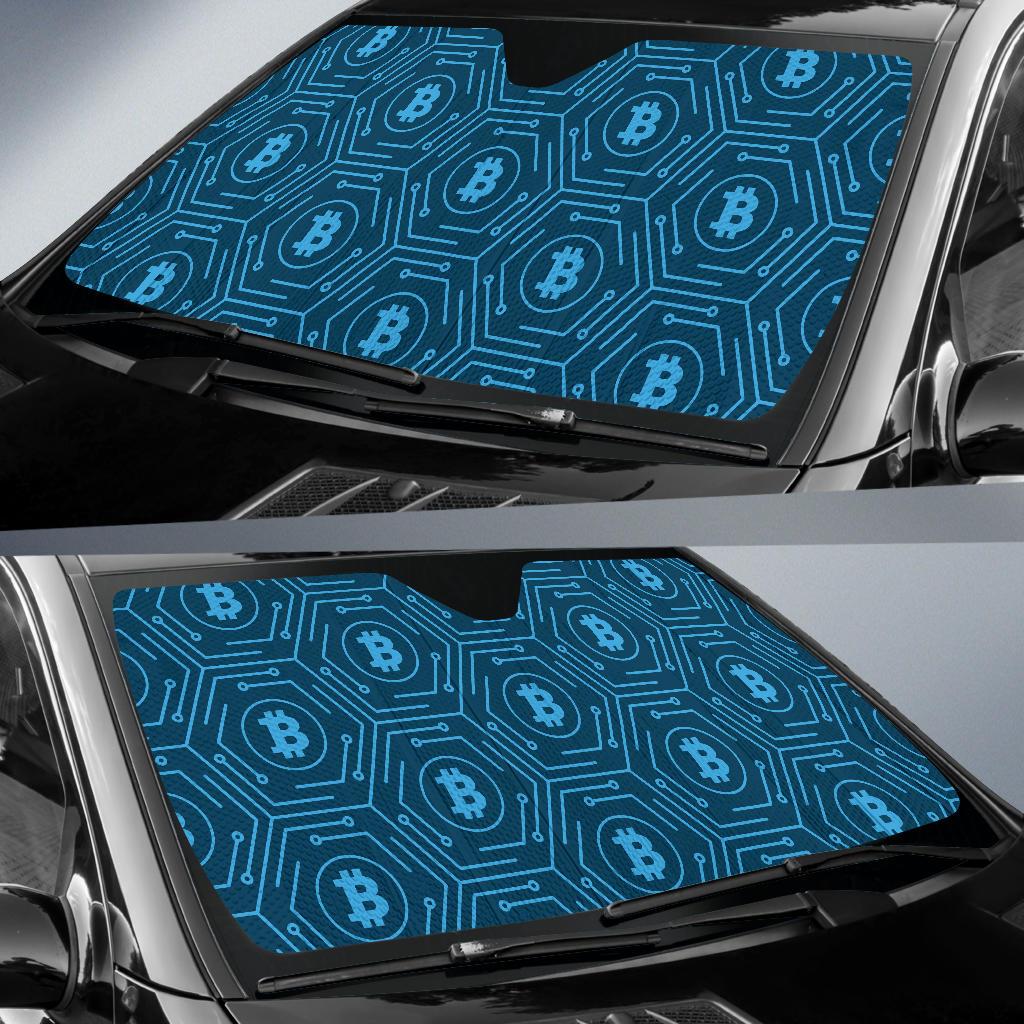 Cryptocurrency Pattern Print Design 04 Car Sun Shade-JORJUNE.COM