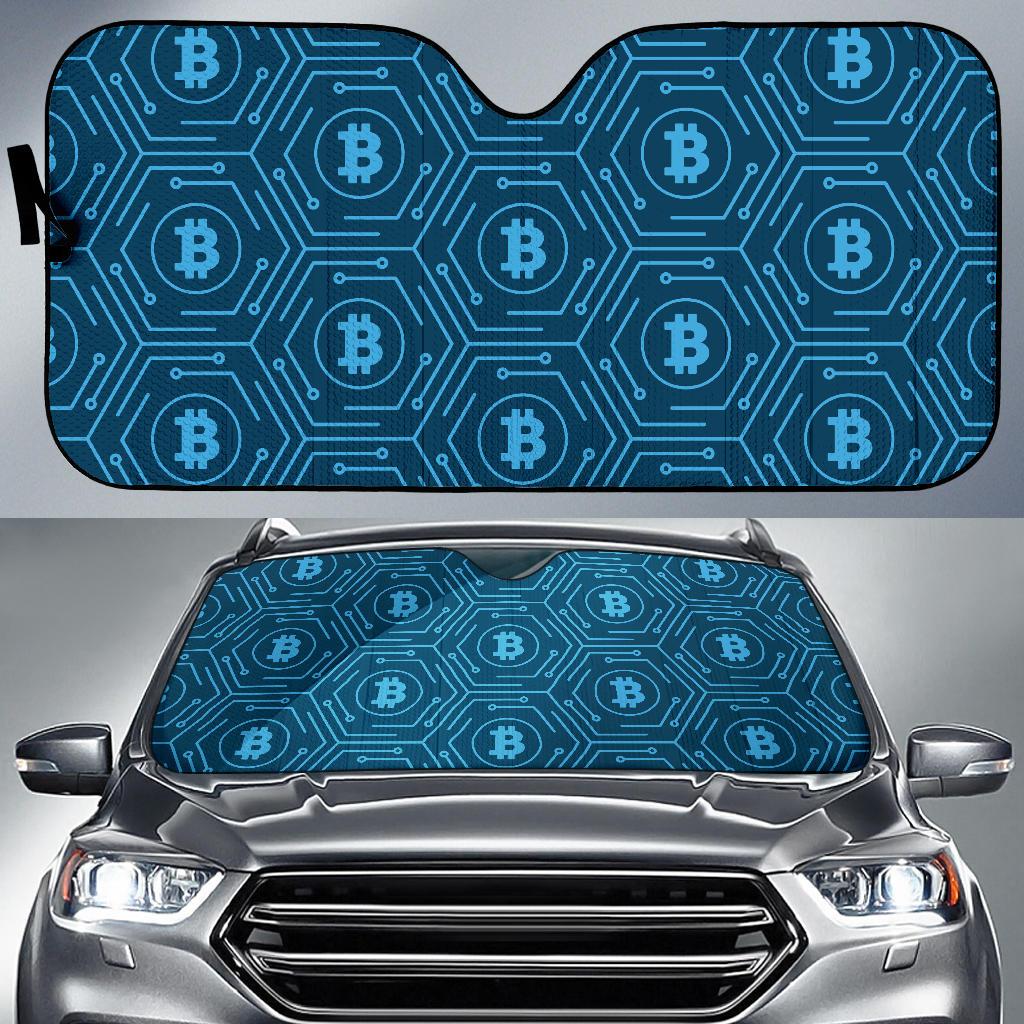 Cryptocurrency Pattern Print Design 04 Car Sun Shade-JORJUNE.COM