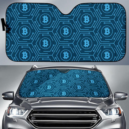 Cryptocurrency Pattern Print Design 04 Car Sun Shade-JORJUNE.COM