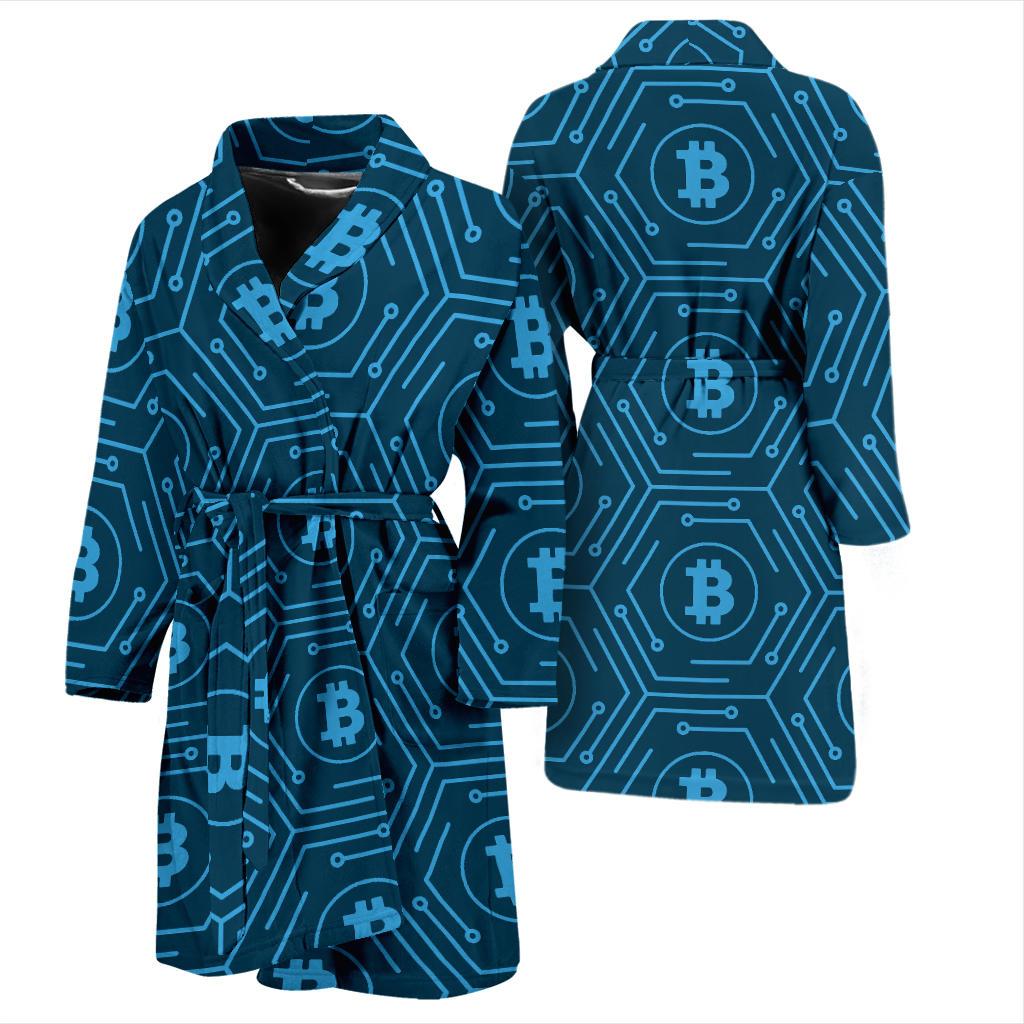 Cryptocurrency Pattern Print Design 04 Men Bathrobe-JORJUNE.COM