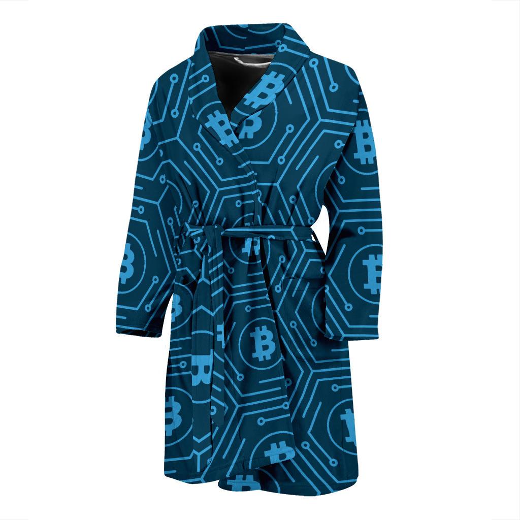 Cryptocurrency Pattern Print Design 04 Men Bathrobe-JORJUNE.COM
