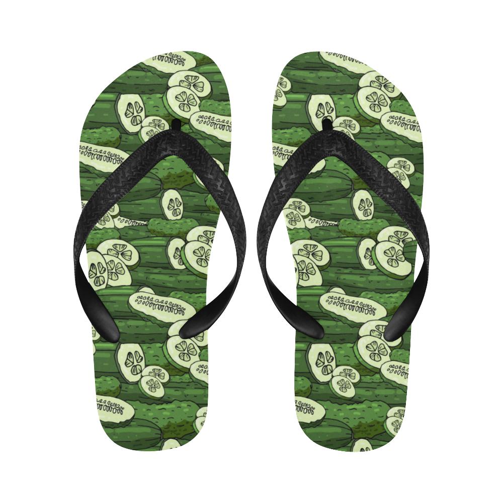 Cucumber Pattern Print Design CC01 Flip Flops-JorJune