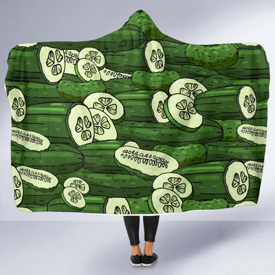 Cucumber Pattern Print Design CC01 Hooded Blanket-JORJUNE.COM