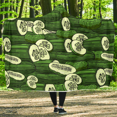 Cucumber Pattern Print Design CC01 Hooded Blanket-JORJUNE.COM