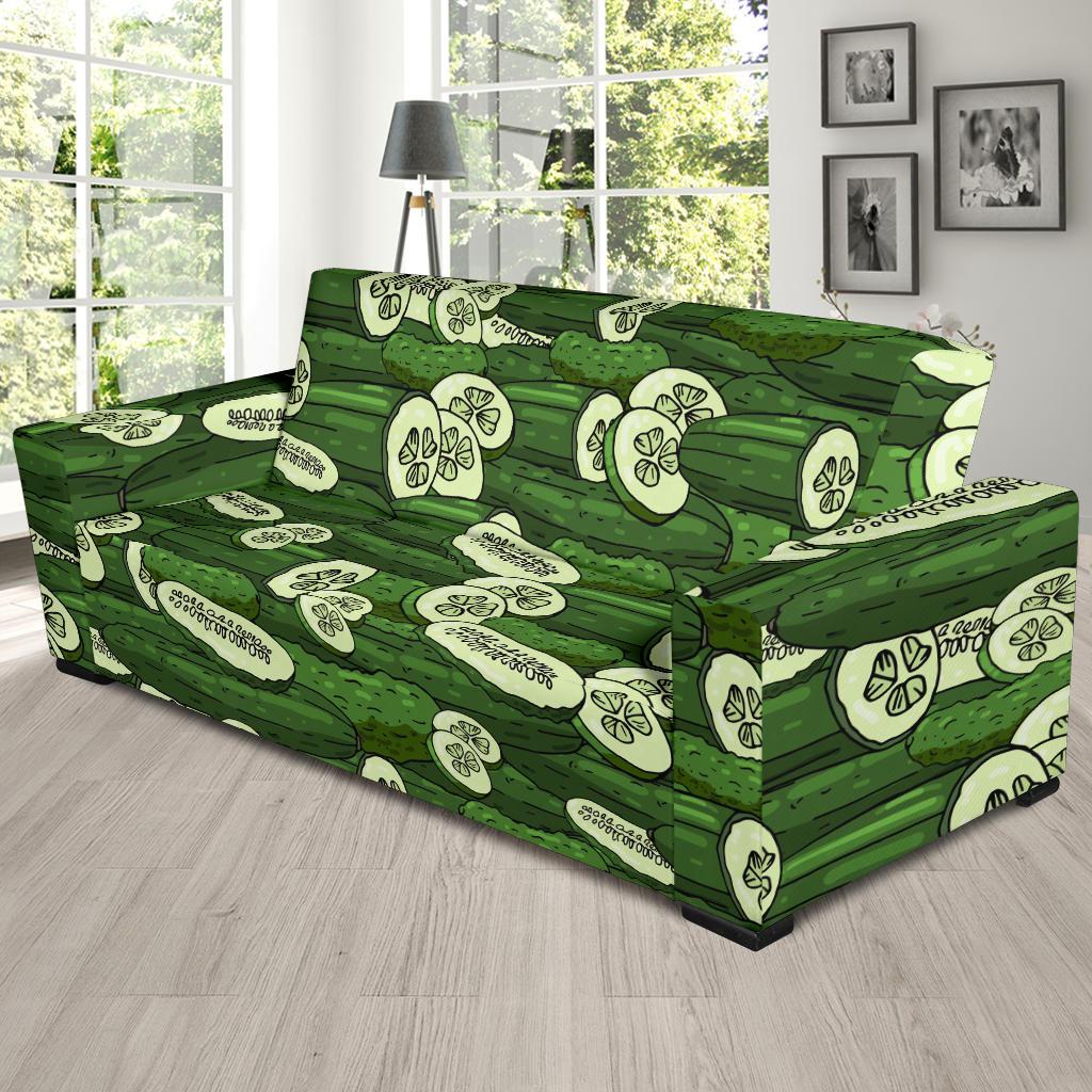 Cucumber Pattern Print Design CC01 Sofa Slipcover-JORJUNE.COM