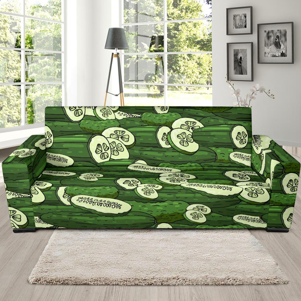Cucumber Pattern Print Design CC01 Sofa Slipcover-JORJUNE.COM