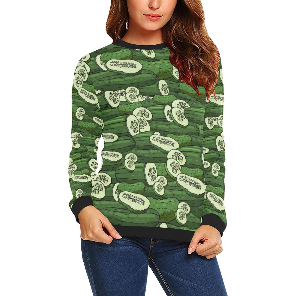 Cucumber Pattern Print Design CC01 Women Long Sleeve Sweatshirt-JorJune