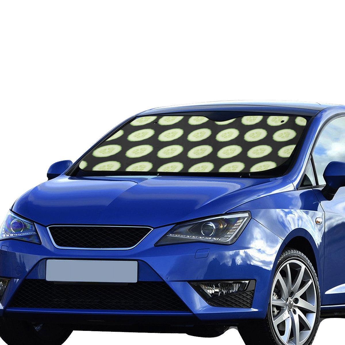 Cucumber Pattern Print Design CC02 Car Sun Shade-JorJune